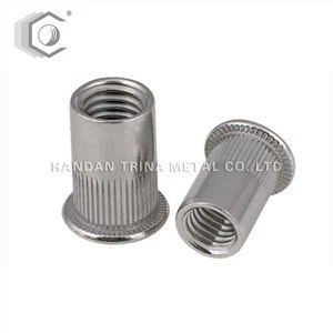Porca de rebite com extremidade plana